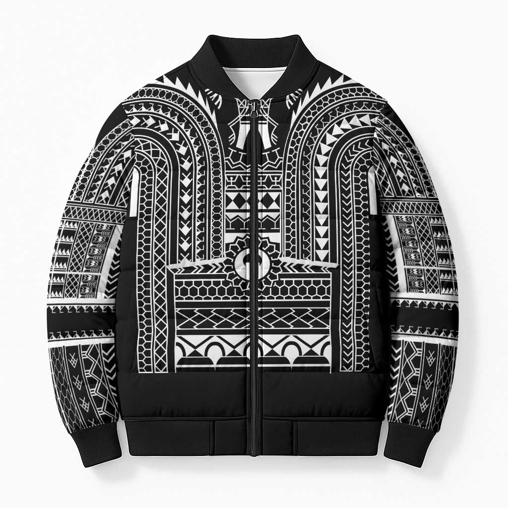 Philippines Igorot Tribal Art Tattoo Black Bomber Puffer Jacket - Polynesian Pride