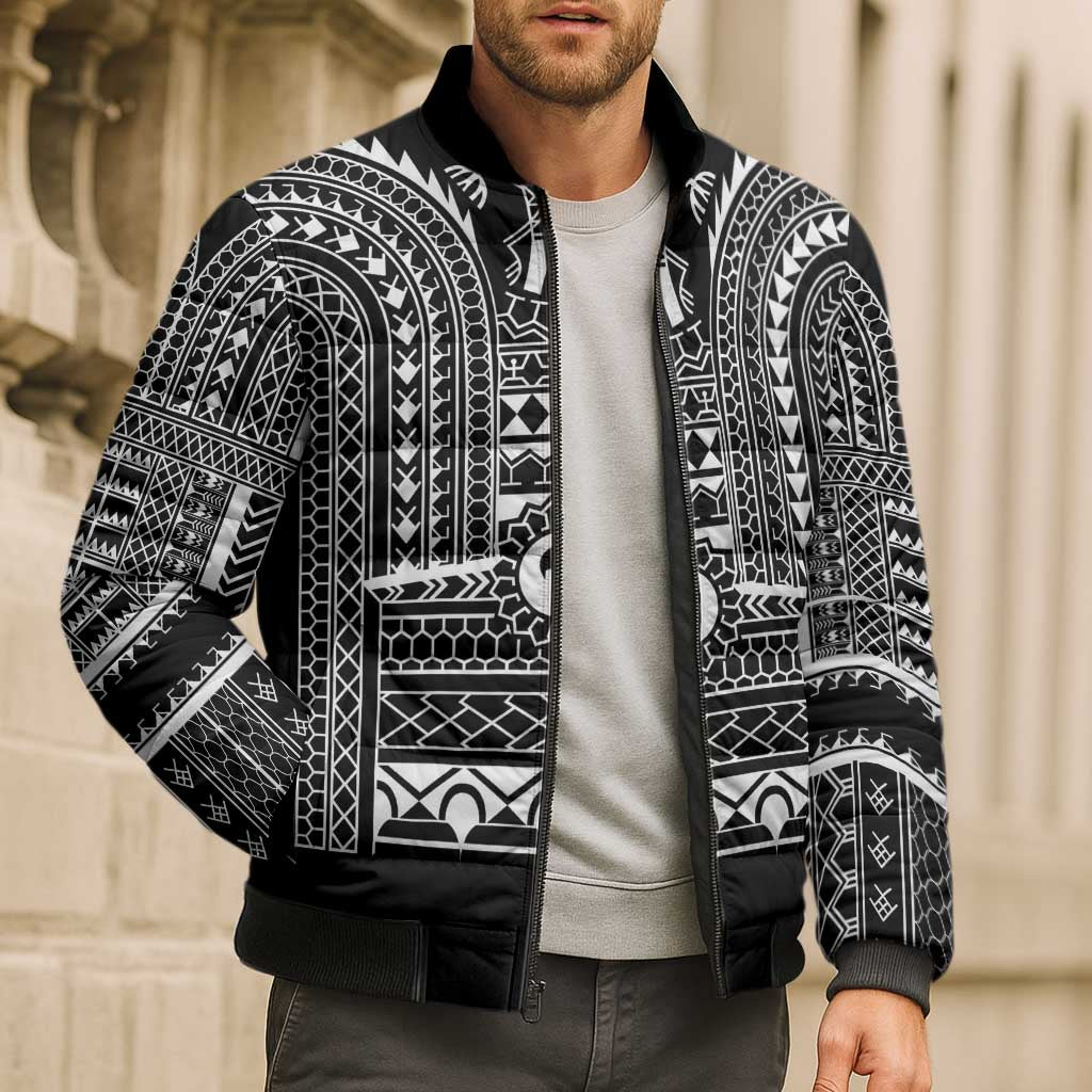 Philippines Igorot Tribal Art Tattoo Black Bomber Puffer Jacket - Polynesian Pride