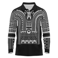 Philippines Igorot Tribal Art Tattoo Black Long Sleeve Polo Shirt - Polynesian Pride