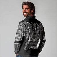 Philippines Igorot Tribal Art Tattoo Black Long Sleeve Polo Shirt - Polynesian Pride