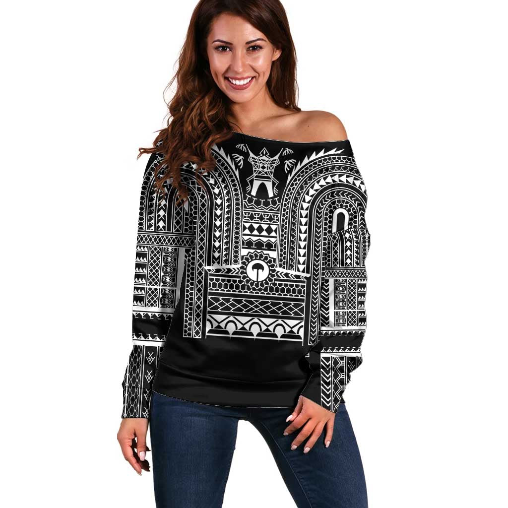 Philippines Igorot Tribal Art Tattoo Black Off Shoulder Sweater - Polynesian Pride