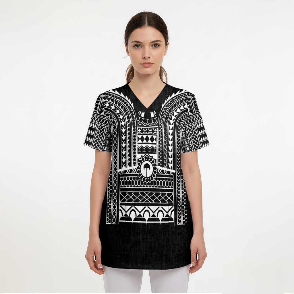 Philippines Igorot Tribal Art Tattoo Black Scrub Top - Polynesian Pride