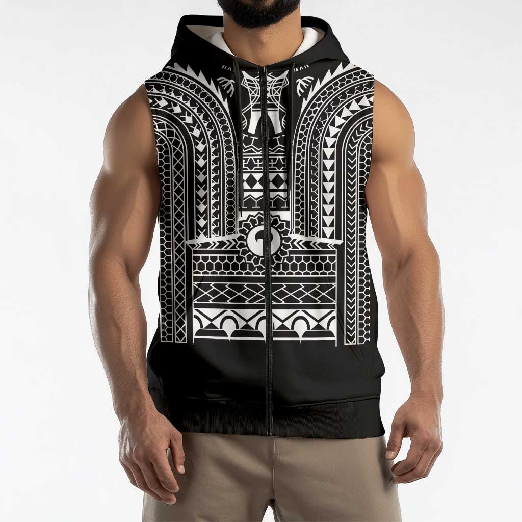 Philippines Igorot Tribal Art Tattoo Black Sleeveless Zip Hoodie LT05 - Polynesian Pride