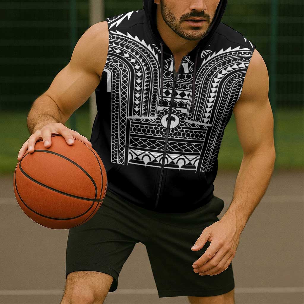 Philippines Igorot Tribal Art Tattoo Black Sleeveless Zip Hoodie LT05 - Polynesian Pride