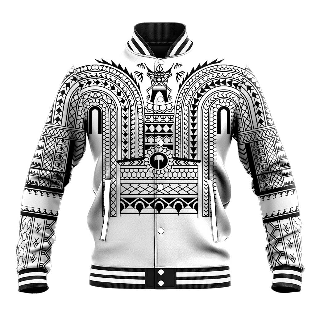 Philippines Igorot Tribal Art Tattoo White Baseball Jacket - Polynesian Pride