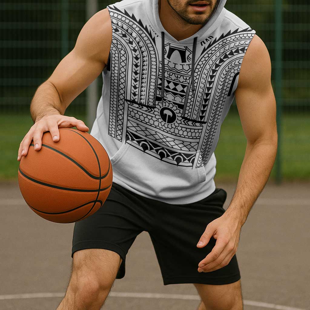 Philippines Igorot Tribal Art Tattoo White Sleeveless Hoodie - Polynesian Pride