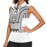 Philippines Igorot Tribal Art Tattoo White Women Sleeveless Polo Shirt - Polynesian Pride