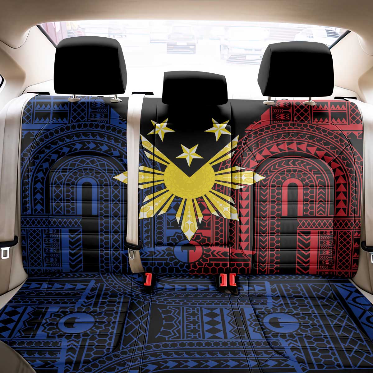 Philippines Sun Star Back Car Seat Cover Igorot Tribal Inspiration - Polynesian Pride