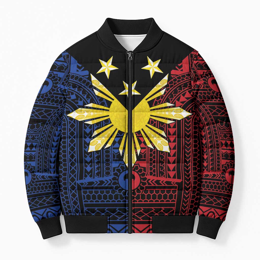 Philippines Sun Star Bomber Puffer Jacket Igorot Tribal Inspiration - Polynesian Pride
