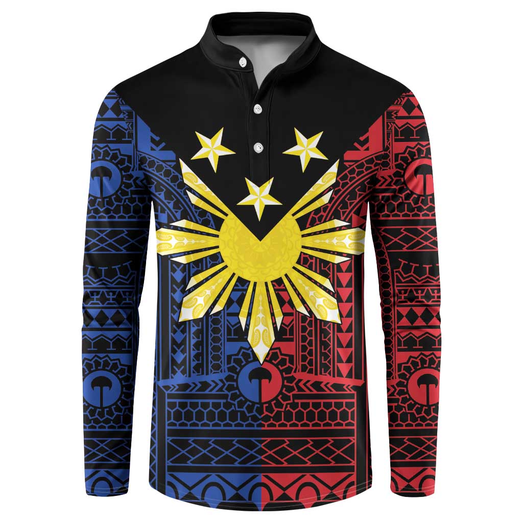 Philippines Sun Star Button Sweatshirt Igorot Tribal Inspiration - Polynesian Pride