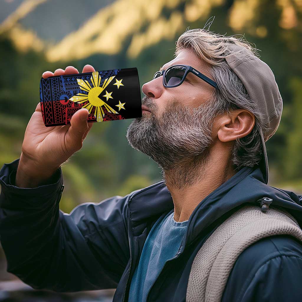 Philippines Sun Star 4 in 1 Can Cooler Tumbler Igorot Tribal Inspiration - Polynesian Pride