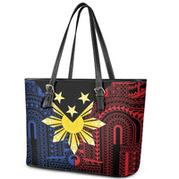 Philippines Sun Star Leather Tote Bag Igorot Tribal Inspiration - Polynesian Pride