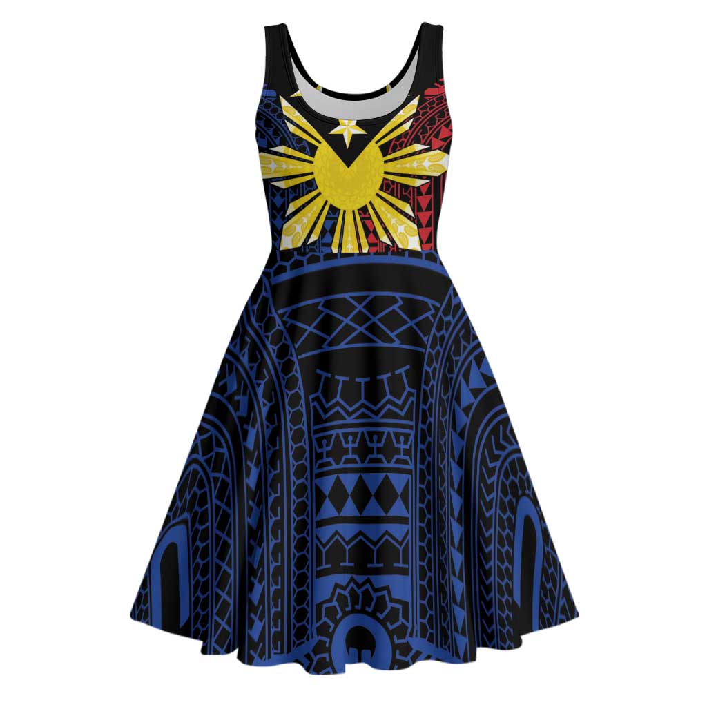 Philippines Sun Star Midi Dress Igorot Tribal Inspiration - Polynesian Pride