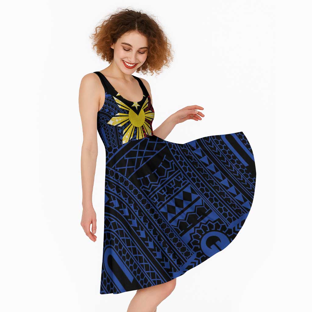 Philippines Sun Star Midi Dress Igorot Tribal Inspiration - Polynesian Pride