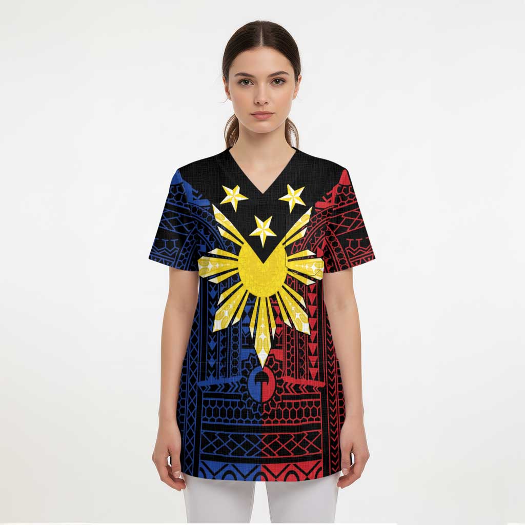 Philippines Sun Star Scrub Top Igorot Tribal Inspiration - Polynesian Pride