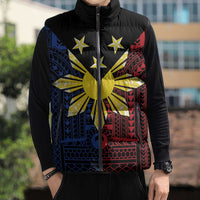 Philippines Sun Star Sleeveless Puffer Jacket Igorot Tribal Inspiration - Polynesian Pride