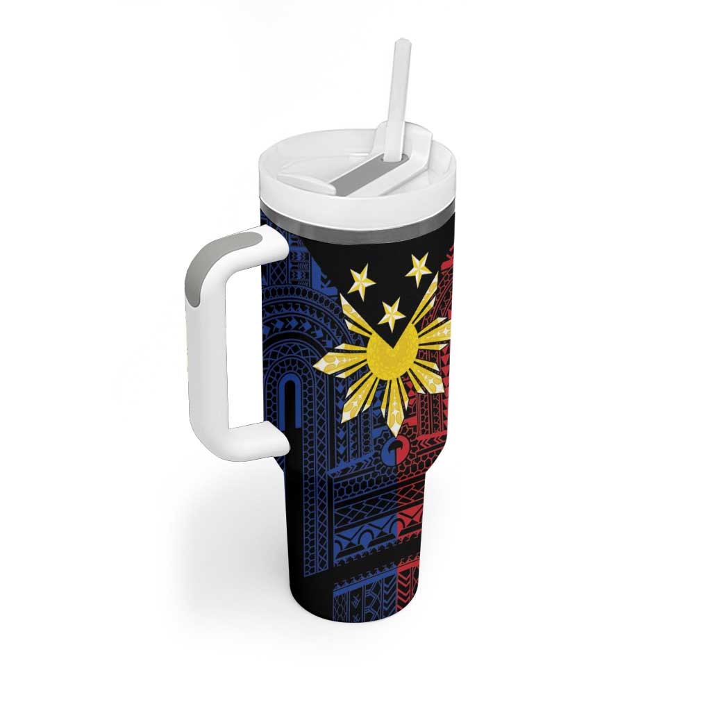 Philippines Sun Star Tumbler With Handle Igorot Tribal Inspiration - Polynesian Pride