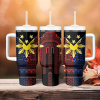 Philippines Sun Star Tumbler With Handle Igorot Tribal Inspiration - Polynesian Pride