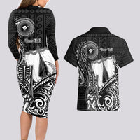 Personalized Hawaii Makahiki Season Couples Matching Long Sleeve Bodycon Dress and Hawaiian Shirt Akua Loa Polynesian Pattern LT05 - Polynesian Pride