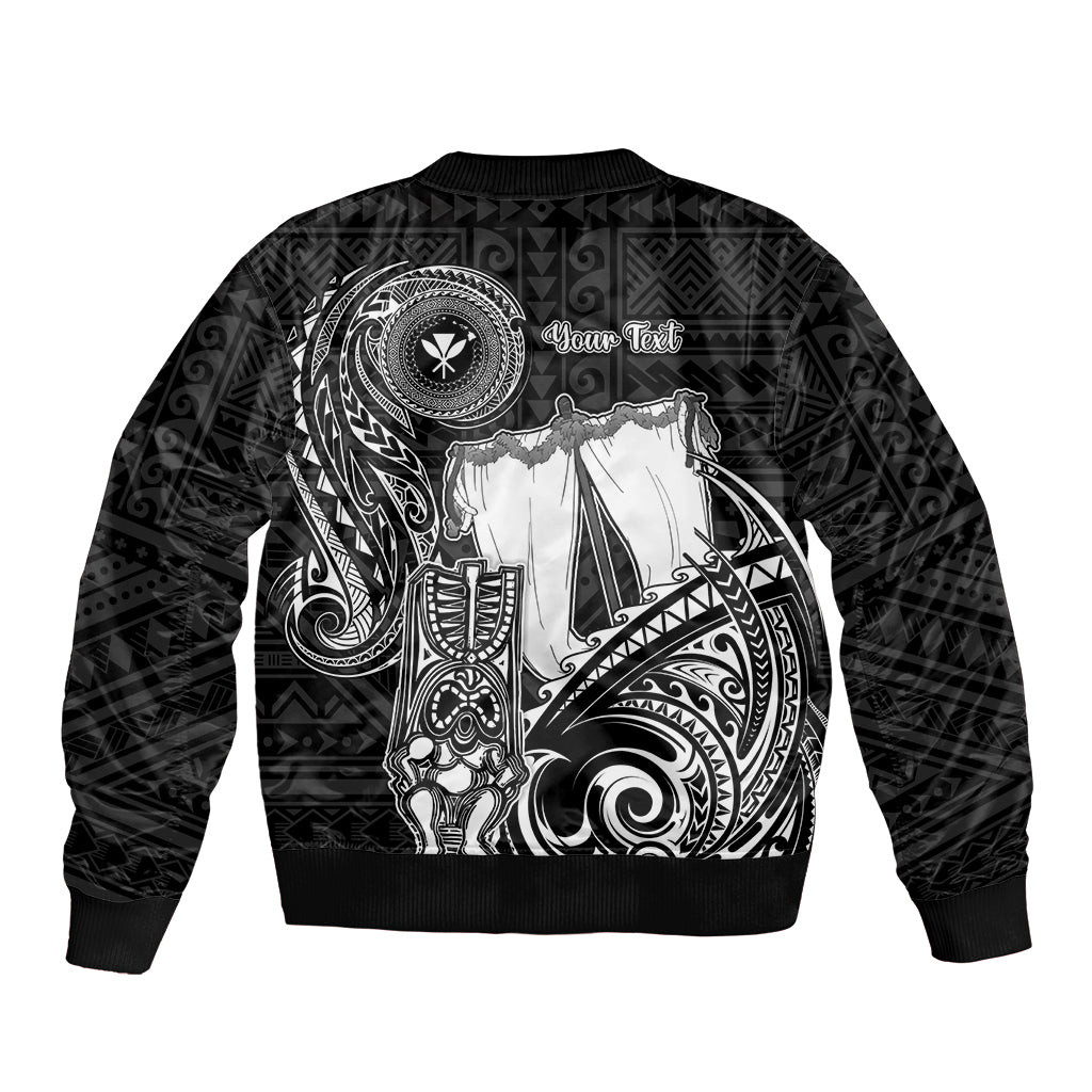 Personalized Hawaii Makahiki Season Sleeve Zip Bomber Jacket Akua Loa Polynesian Pattern LT05 - Polynesian Pride