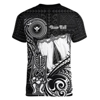 Personalized Hawaii Makahiki Season Women V Neck T Shirt Akua Loa Polynesian Pattern LT05 - Polynesian Pride