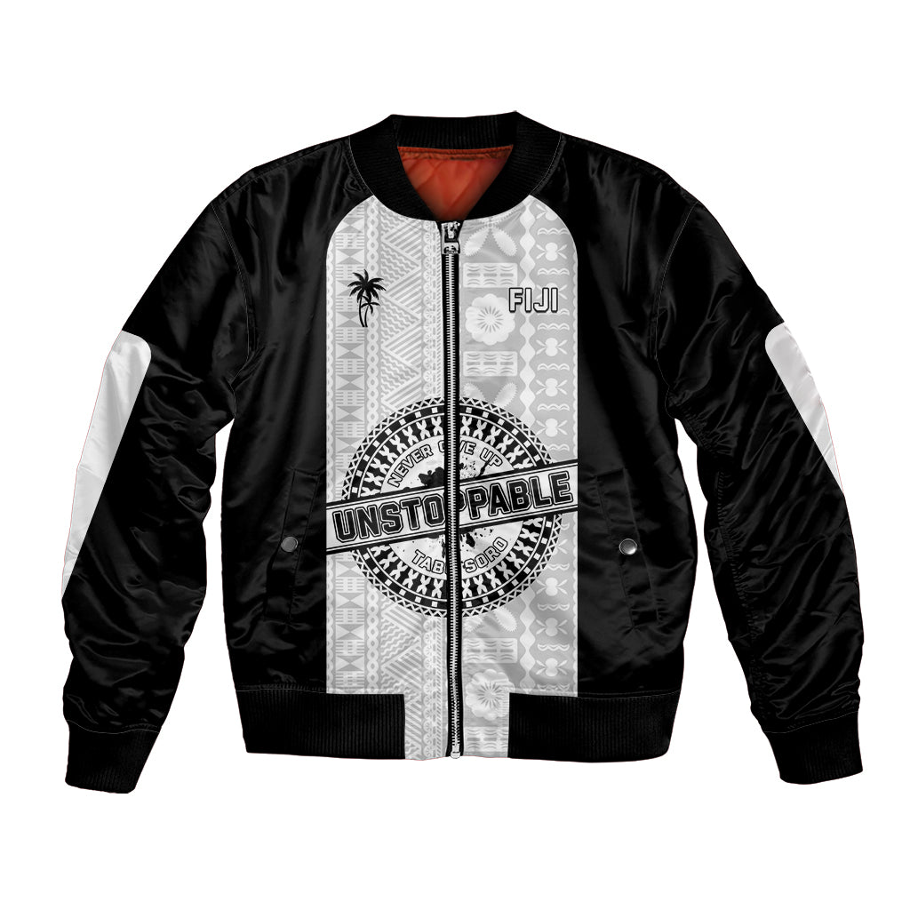 Personalized Fiji Obstacle Race 2023 Bomber Jacket Never Give Up LT05 Unisex Black - Polynesian Pride