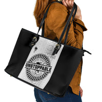 Fiji Obstacle Race 2023 Leather Tote Bag Never Give Up LT05 - Polynesian Pride