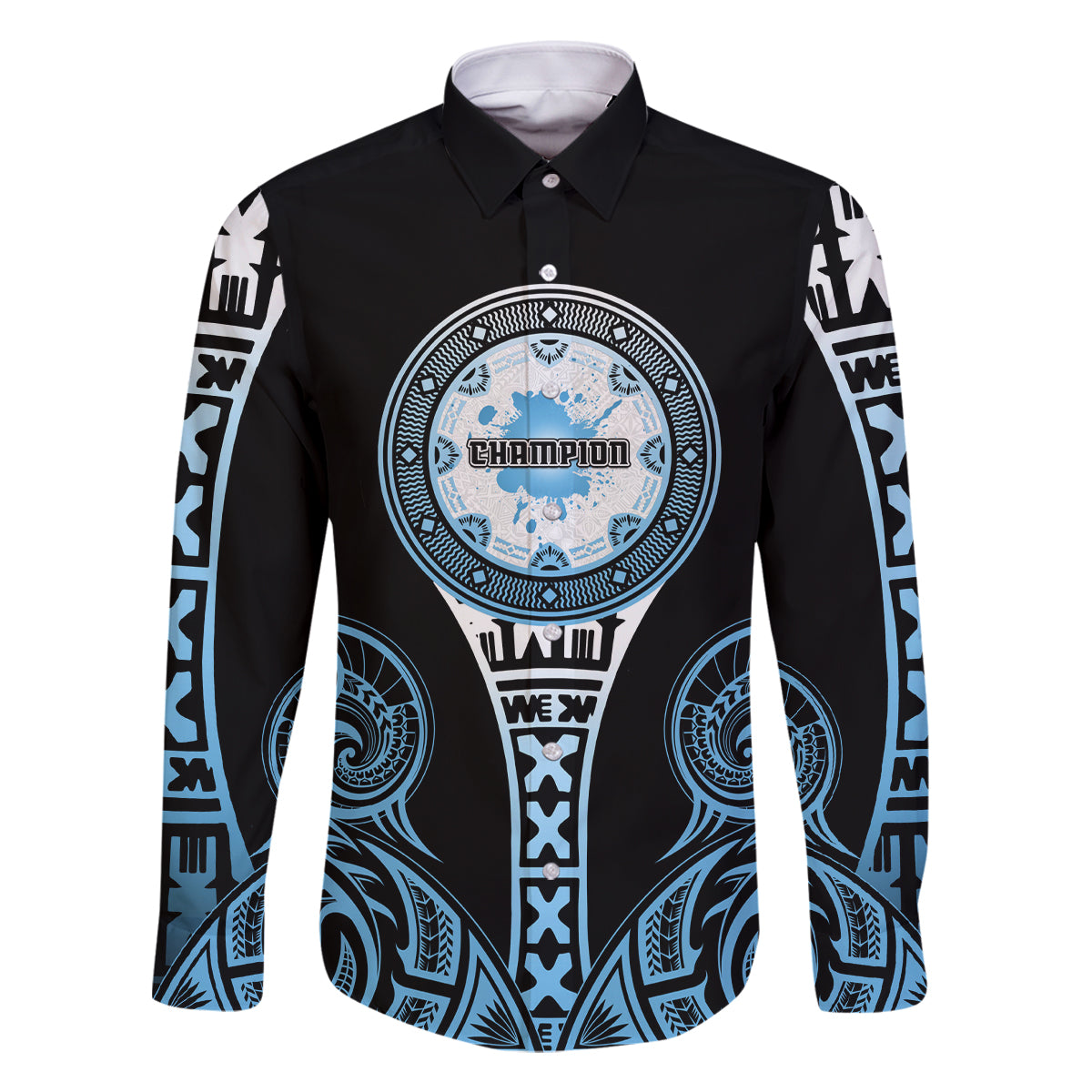 Personalized Fiji Obstacle Race 2023 Family Matching Long Sleeve Bodycon Dress and Hawaiian Shirt Go Champion LT05 Dad's Shirt - Long Sleeve Blue - Polynesian Pride