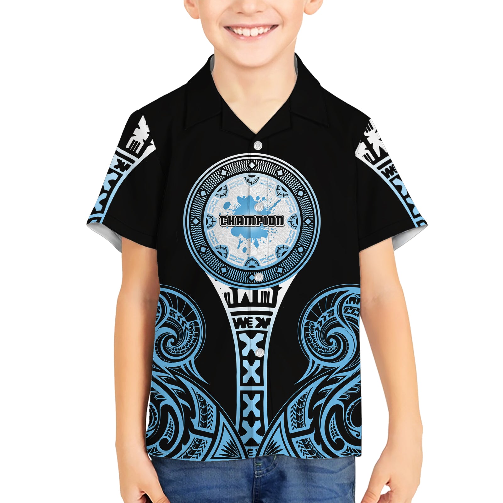 Personalized Fiji Obstacle Race 2023 Kid Hawaiian Shirt Go Champion LT05 Kid Blue - Polynesian Pride