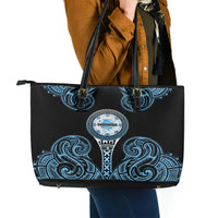 Fiji Obstacle Race 2023 Leather Tote Bag Go Champion LT05 - Polynesian Pride