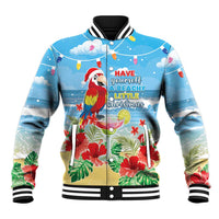 Hawaii Christmas Baseball Jacket Funny Macaw Parrot Tropical Vibe