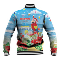Hawaii Christmas Baseball Jacket Funny Macaw Parrot Tropical Vibe