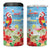 Hawaii Christmas 4 in 1 Can Cooler Tumbler Funny Macaw Parrot Tropical Vibe