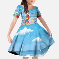 Hawaii Christmas Family Matching Tank Maxi Dress and Hawaiian Shirt Funny Macaw Parrot Tropical Vibe