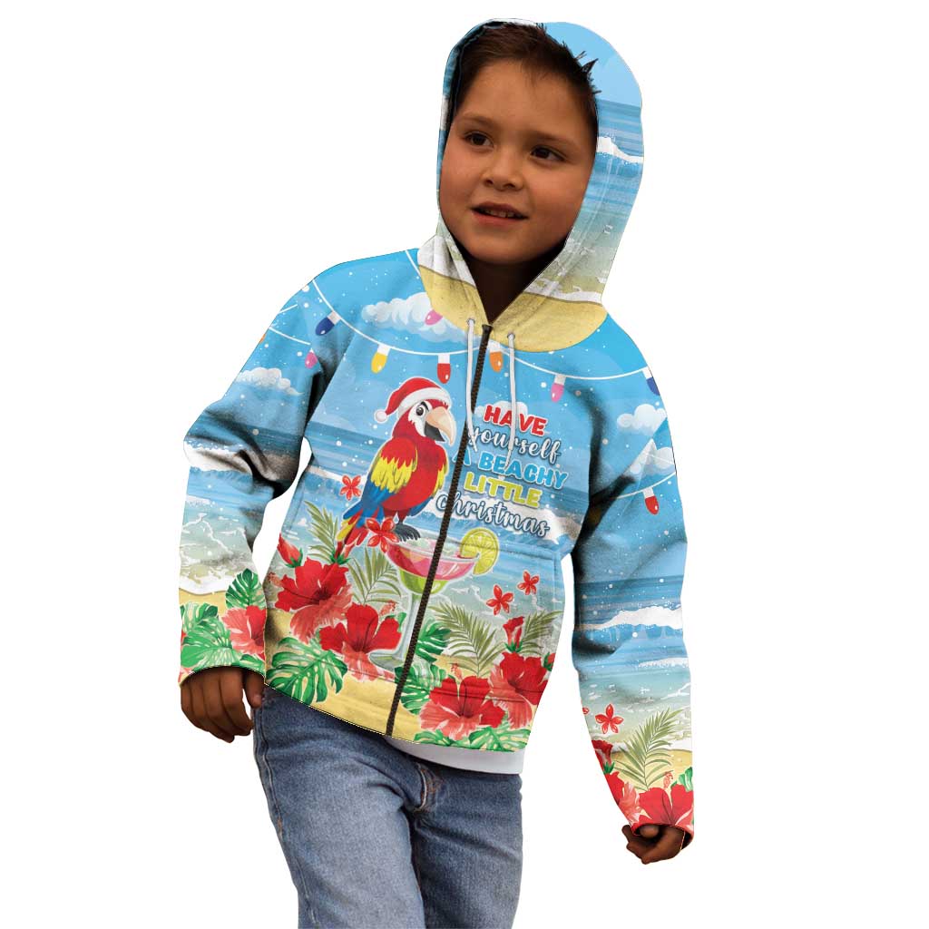 Hawaii Christmas Kid Hoodie Funny Macaw Parrot Tropical Vibe