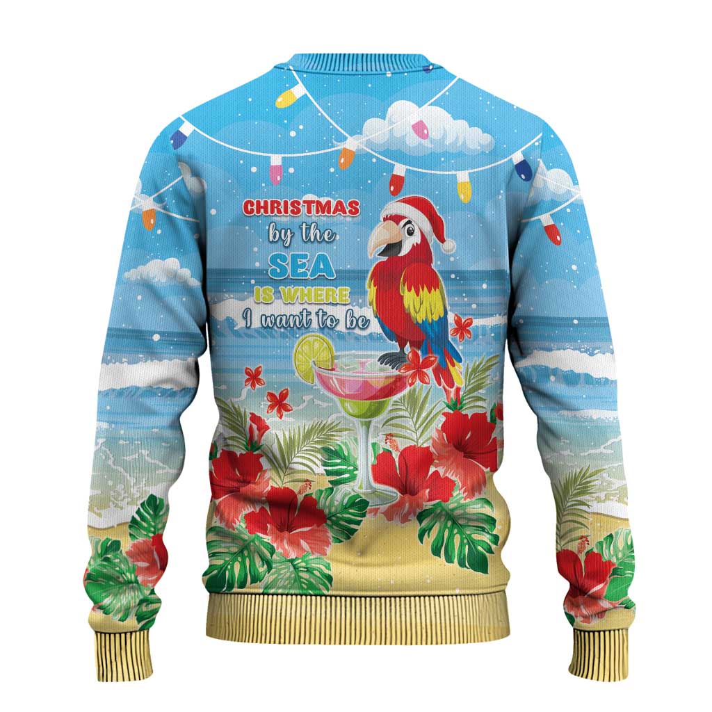 Hawaii Christmas Ugly Christmas Sweater Funny Macaw Parrot Tropical Vibe