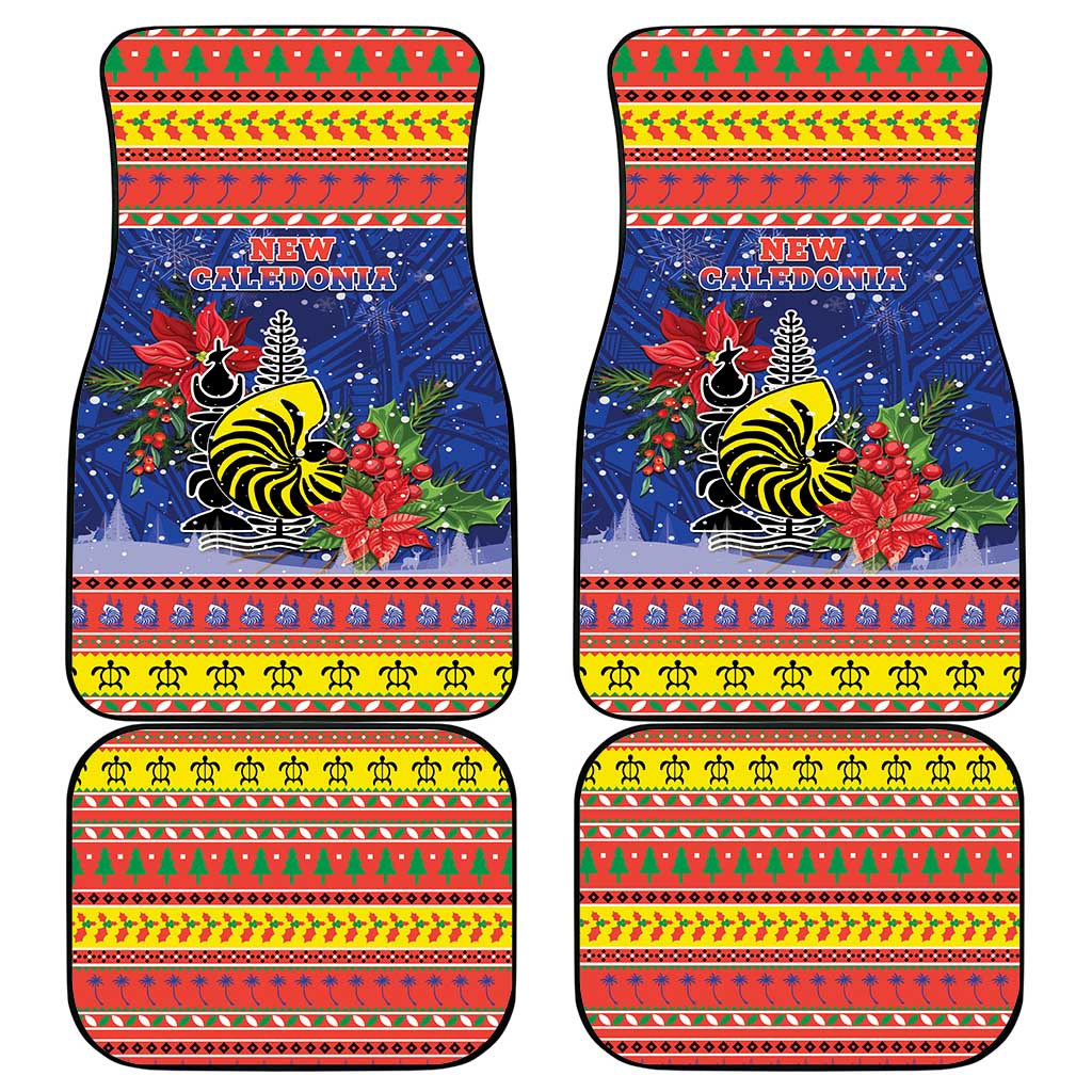 New Caledonia Christmas Car Mats Kanaky Poinsettia Joyeux Noel