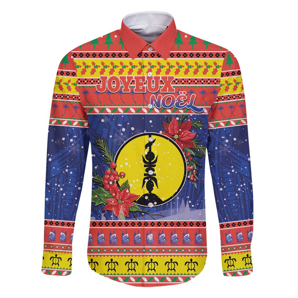 New Caledonia Christmas Family Matching Mermaid Dress and Hawaiian Shirt Kanaky Poinsettia Joyeux Noel