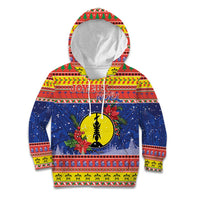 New Caledonia Christmas Kid Hoodie Kanaky Poinsettia Joyeux Noel LT05 Hoodie Red - Polynesian Pride