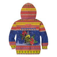 New Caledonia Christmas Kid Hoodie Kanaky Poinsettia Joyeux Noel LT05 - Polynesian Pride