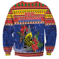 New Caledonia Christmas Sweatshirt Kanaky Poinsettia Joyeux Noel LT05 - Polynesian Pride