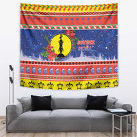 New Caledonia Christmas Tapestry Kanaky Poinsettia Joyeux Noel LT05 Red - Polynesian Pride