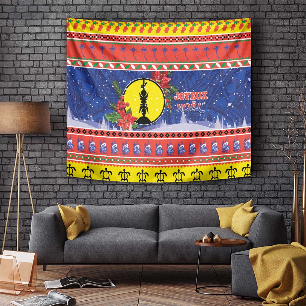 New Caledonia Christmas Tapestry Kanaky Poinsettia Joyeux Noel LT05 - Polynesian Pride