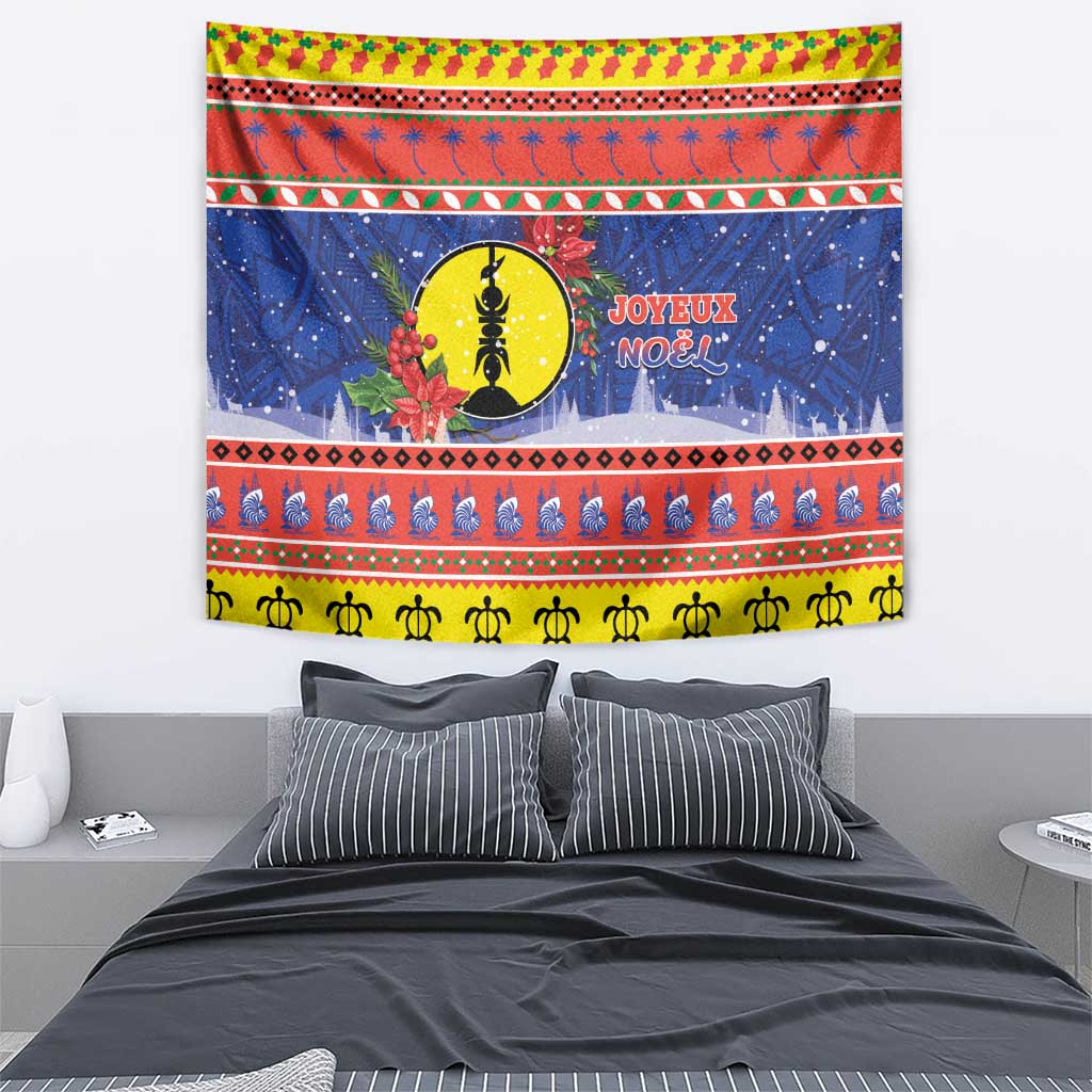 New Caledonia Christmas Tapestry Kanaky Poinsettia Joyeux Noel LT05 - Polynesian Pride