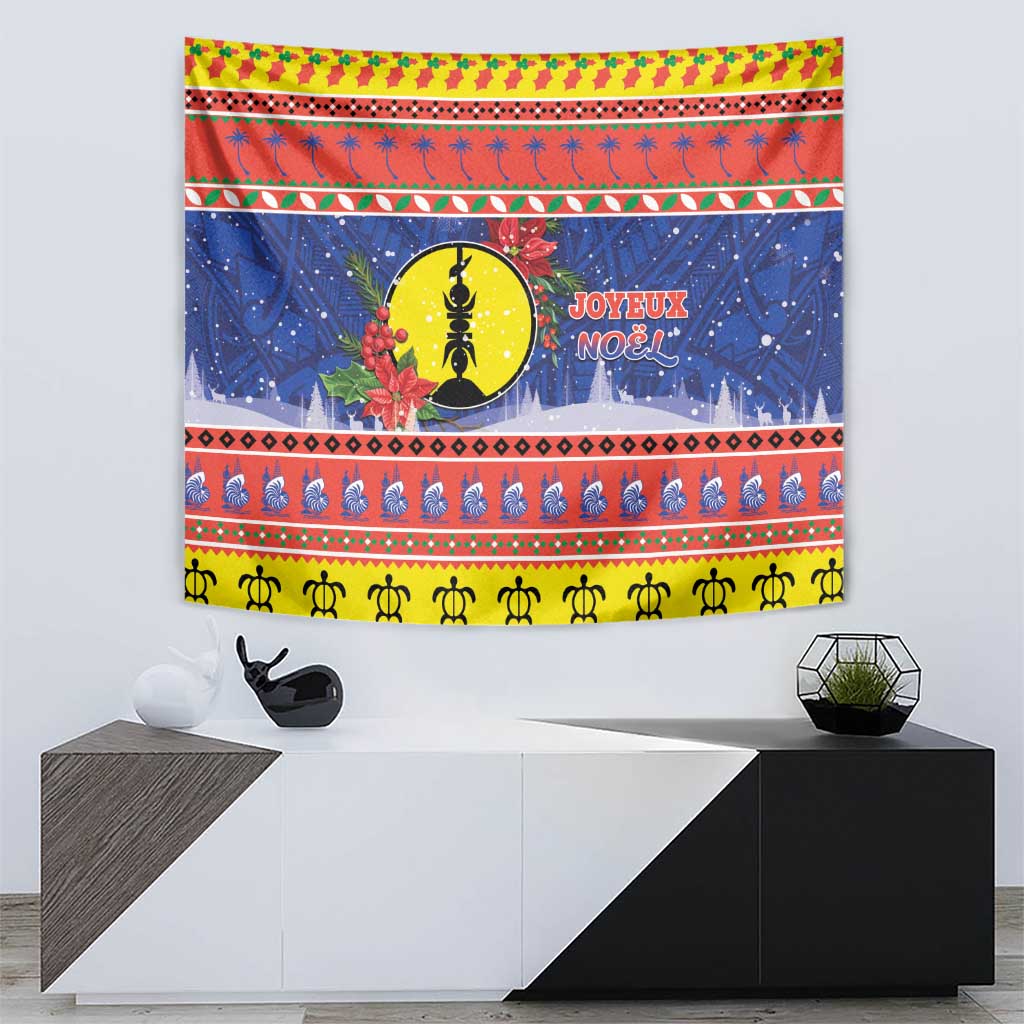 New Caledonia Christmas Tapestry Kanaky Poinsettia Joyeux Noel LT05 - Polynesian Pride