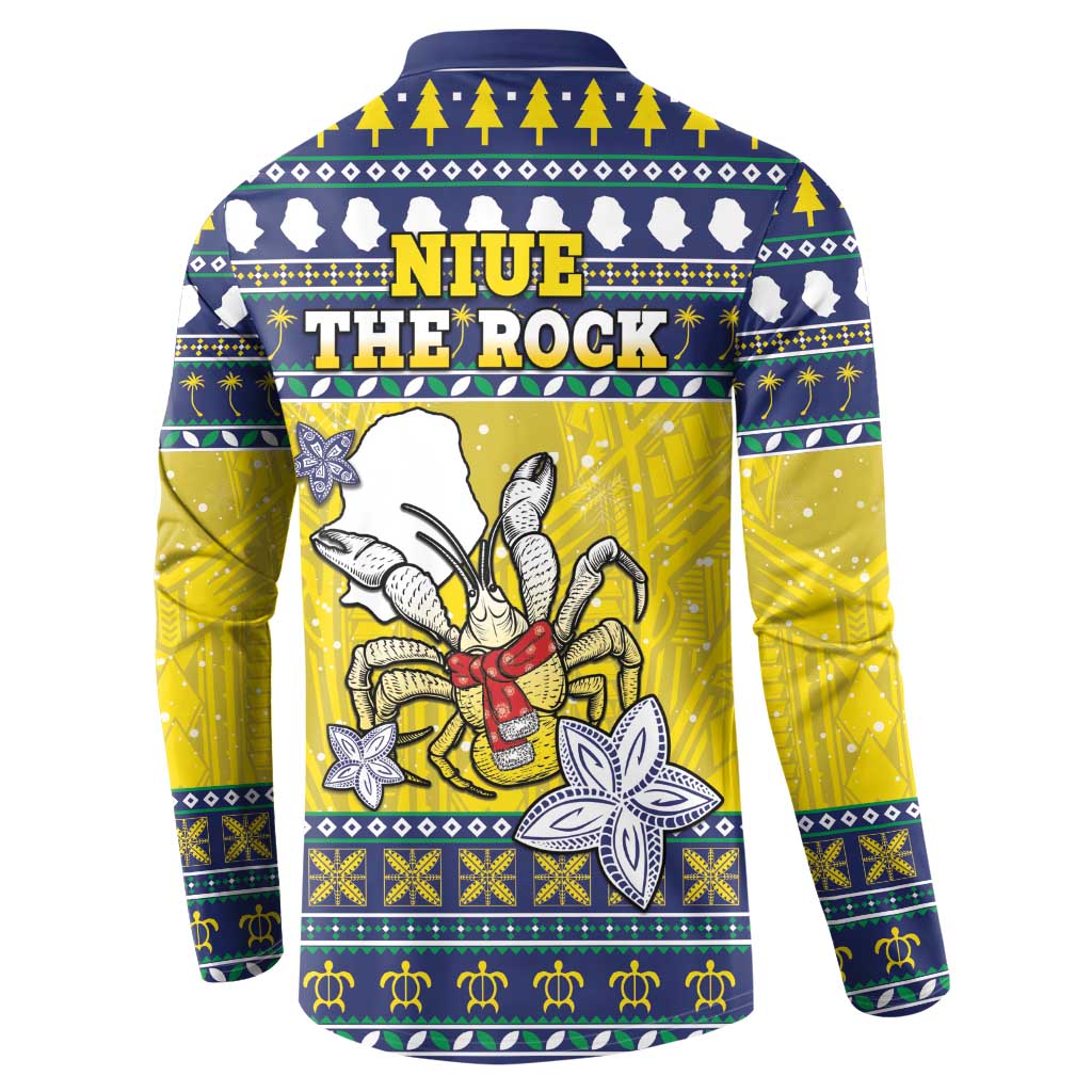 Niue The Rock Christmas Button Sweatshirt Niuean Crab Monuina E Kilisimasi LT05 - Polynesian Pride