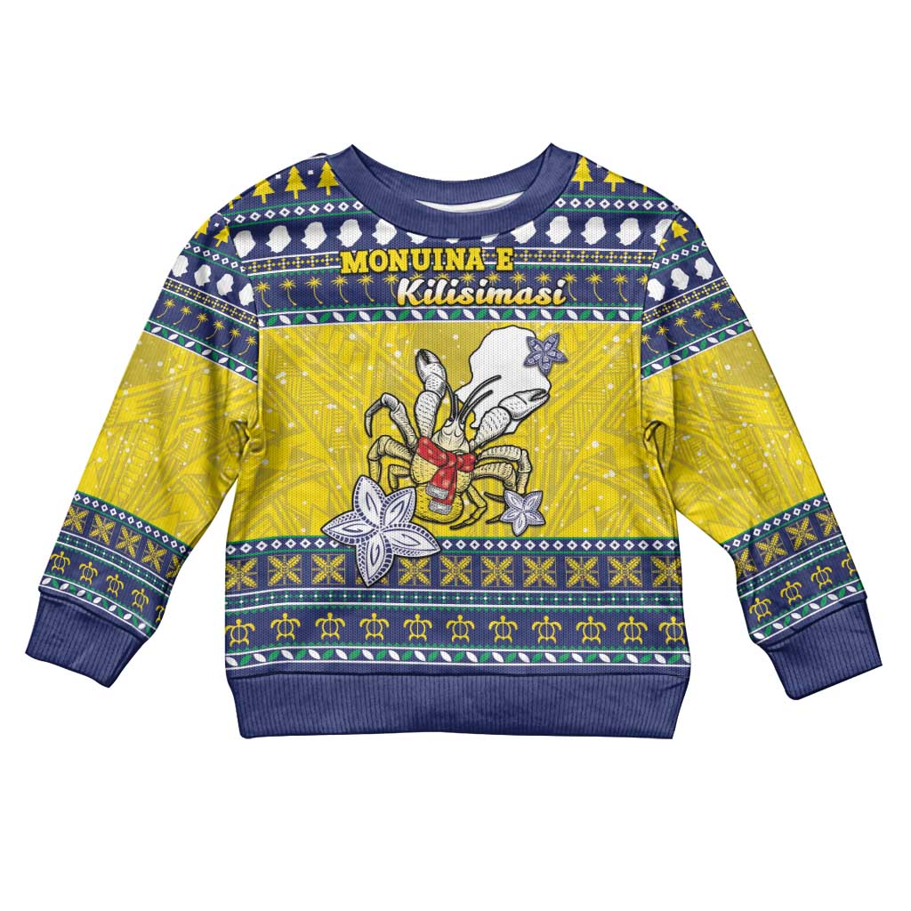 Niue The Rock Christmas Kid Ugly Christmas Sweater Niuean Crab Monuina E Kilisimasi LT05 Kid Blue - Polynesian Pride