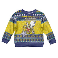 Niue The Rock Christmas Kid Ugly Christmas Sweater Niuean Crab Monuina E Kilisimasi LT05 Kid Blue - Polynesian Pride