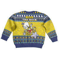 Niue The Rock Christmas Kid Ugly Christmas Sweater Niuean Crab Monuina E Kilisimasi LT05 - Polynesian Pride