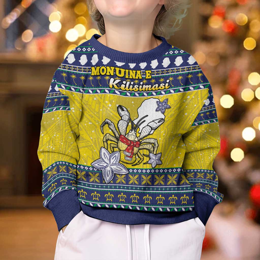 Niue The Rock Christmas Kid Ugly Christmas Sweater Niuean Crab Monuina E Kilisimasi LT05 - Polynesian Pride